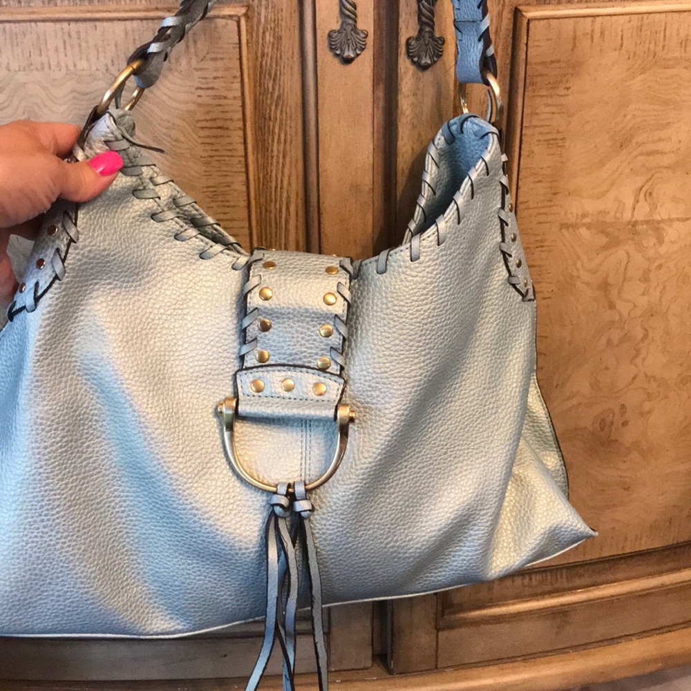 Beautiful blue Iridescent bag